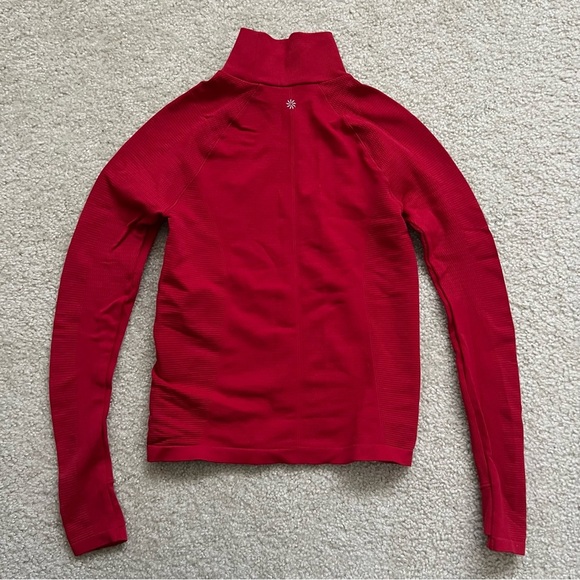 Athleta Women’s Turtleneck Long Sleeve Shirt Red Size Medium Stretch Active, - Picture 9 of 15